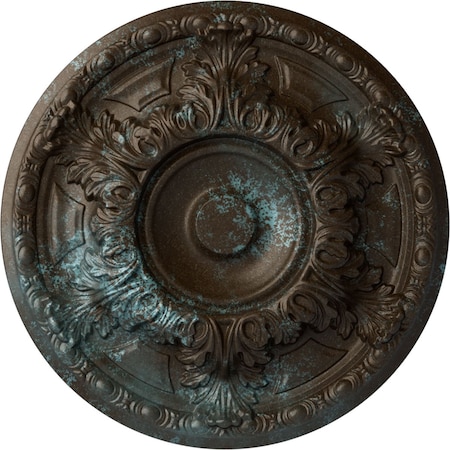 Ekena Millwork Granada Ceiling Medallion (Fits Canopies up to 7 1/8"), 19"OD x 1 1/2"P, Bronze Blue Patina CM19GABBS